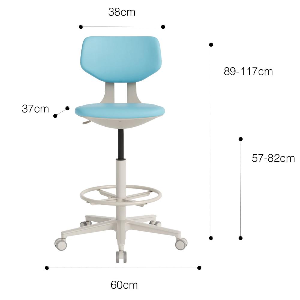 TEQLER | Praxisdrehstuhl MODENA hellblau (T170719)