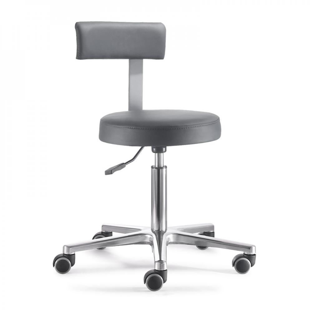 TEQLER | Drehhocker mit Rückenlehne grau (T129840)