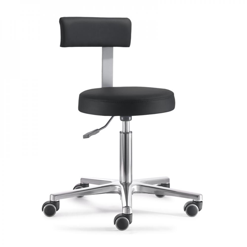 TEQLER | Drehhocker mit Rückenlehne schwarz (T129840)