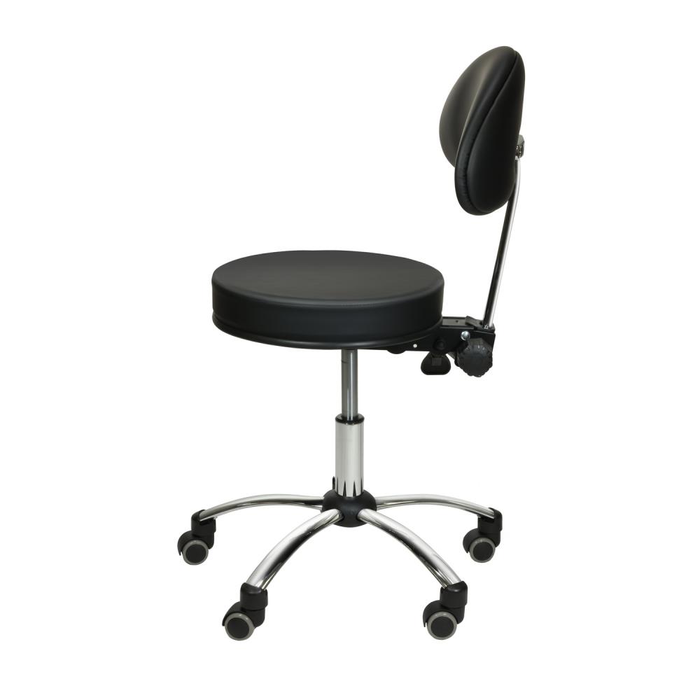 TEQLER | Rollhocker mit Rückenlehne schwarz (T145216)