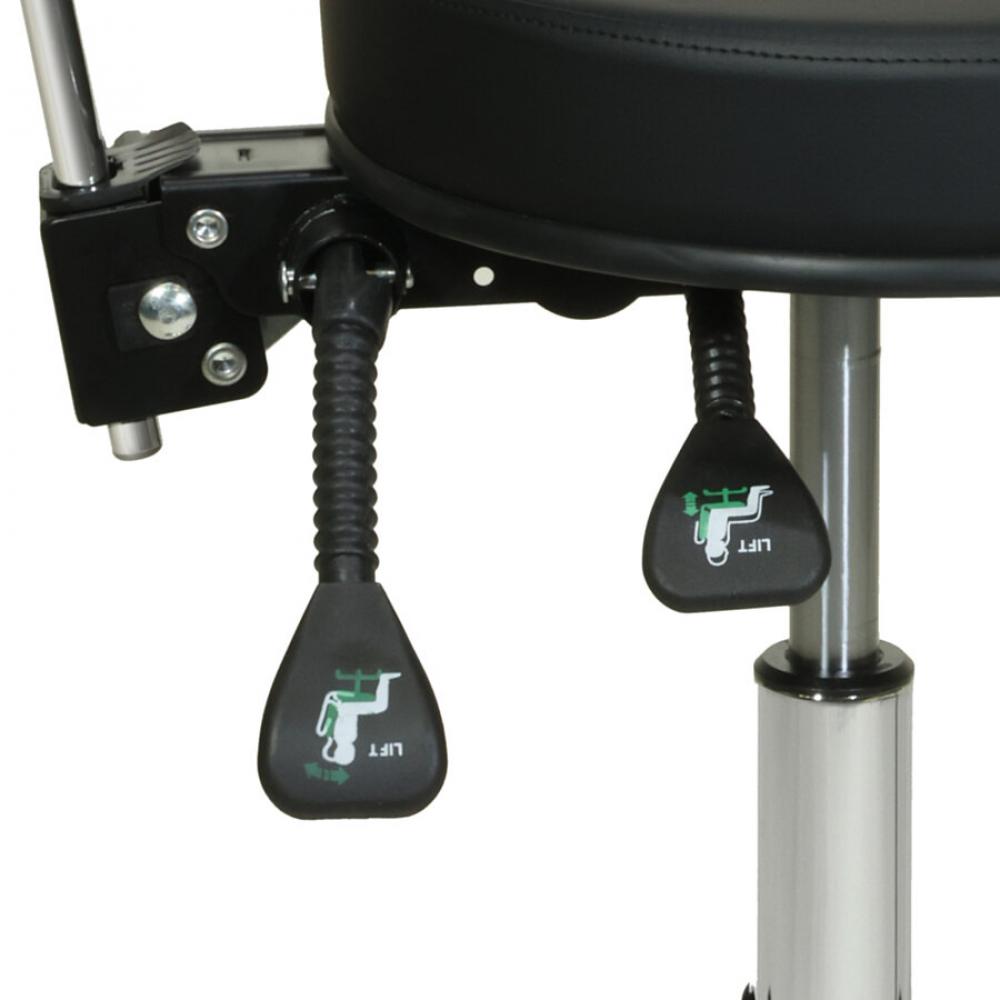 TEQLER | Rollhocker mit Rückenlehne grau (T145218)