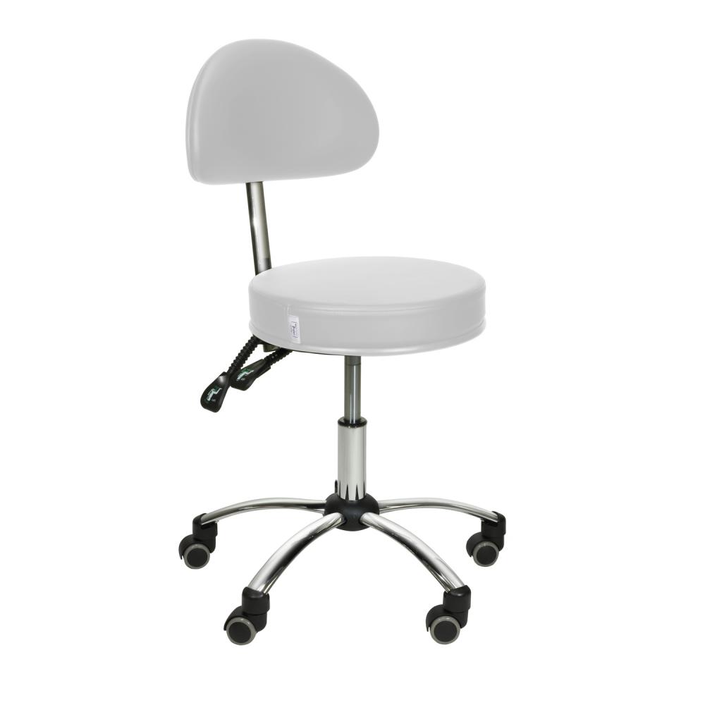 TEQLER | Rollhocker mit Rückenlehne grau (T145218)