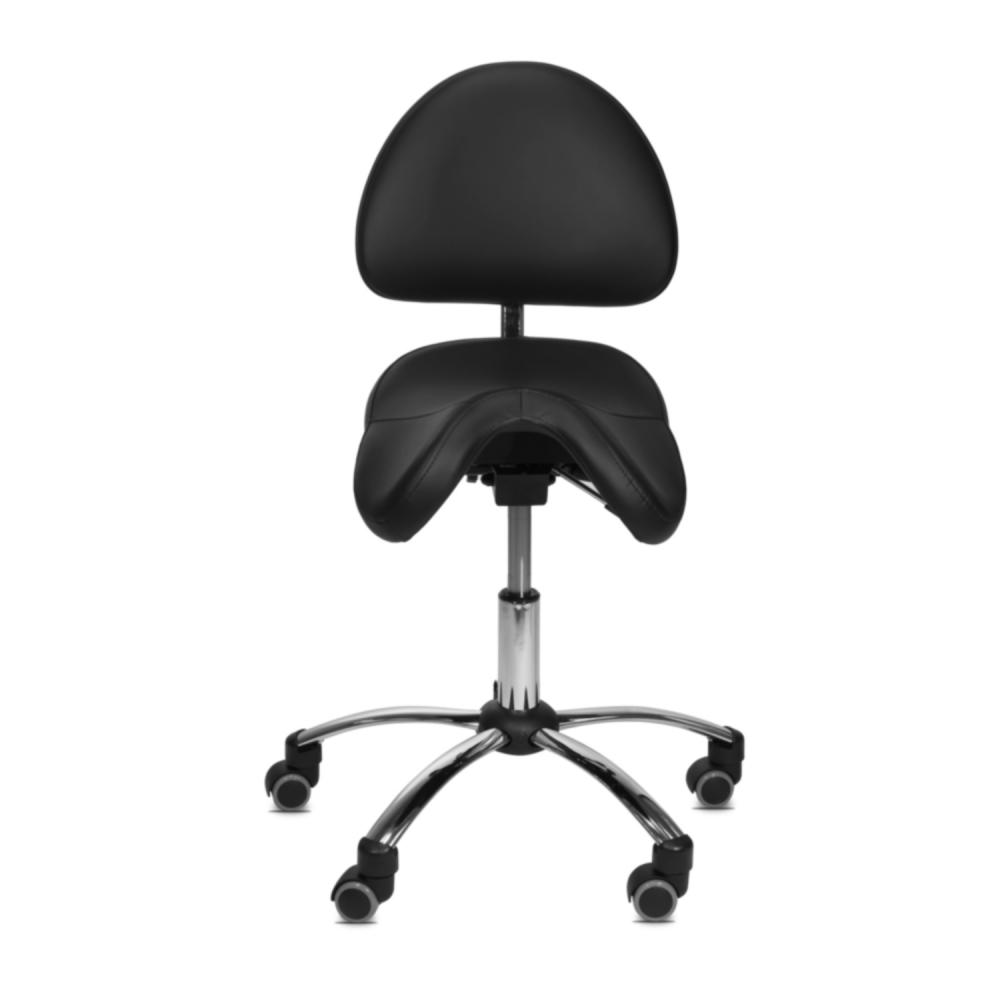 TEQLER | Sattelstuhl mit Rückenlehne schwarz (T145220)