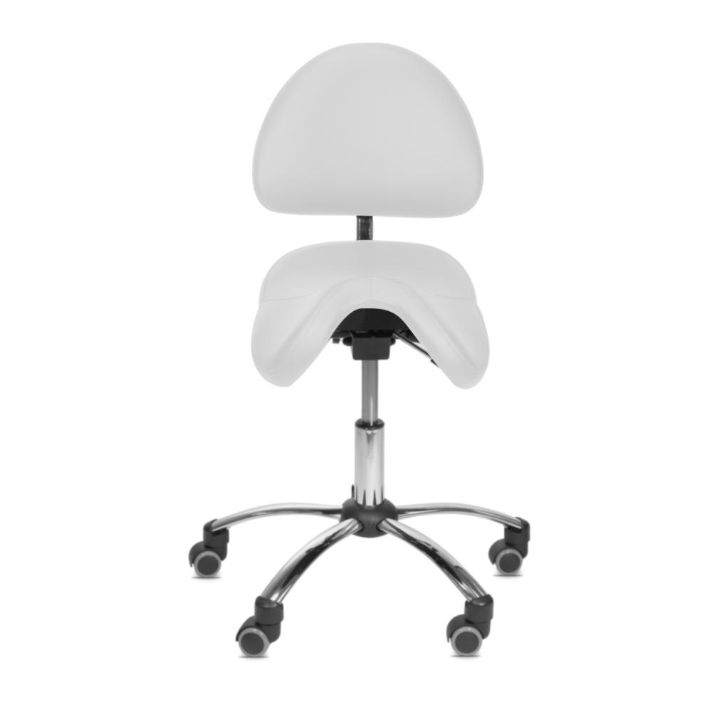 TEQLER | Sattelstuhl mit Rückenlehne weiss (T145221)
