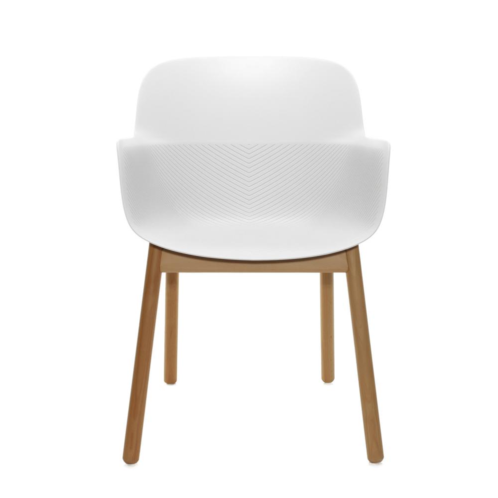 TEQLER | Besucherstuhl mit Armlehne weiß (T145816)