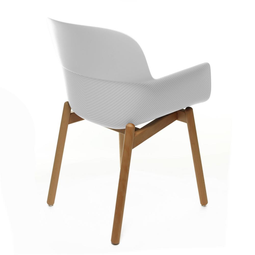 TEQLER | Besucherstuhl mit Armlehne weiß (T145816)