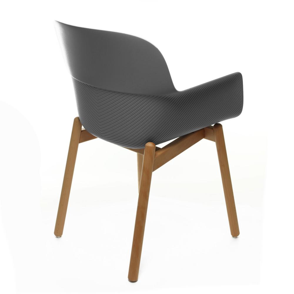 TEQLER | Besucherstuhl mit Armlehne eisblau (T145818)