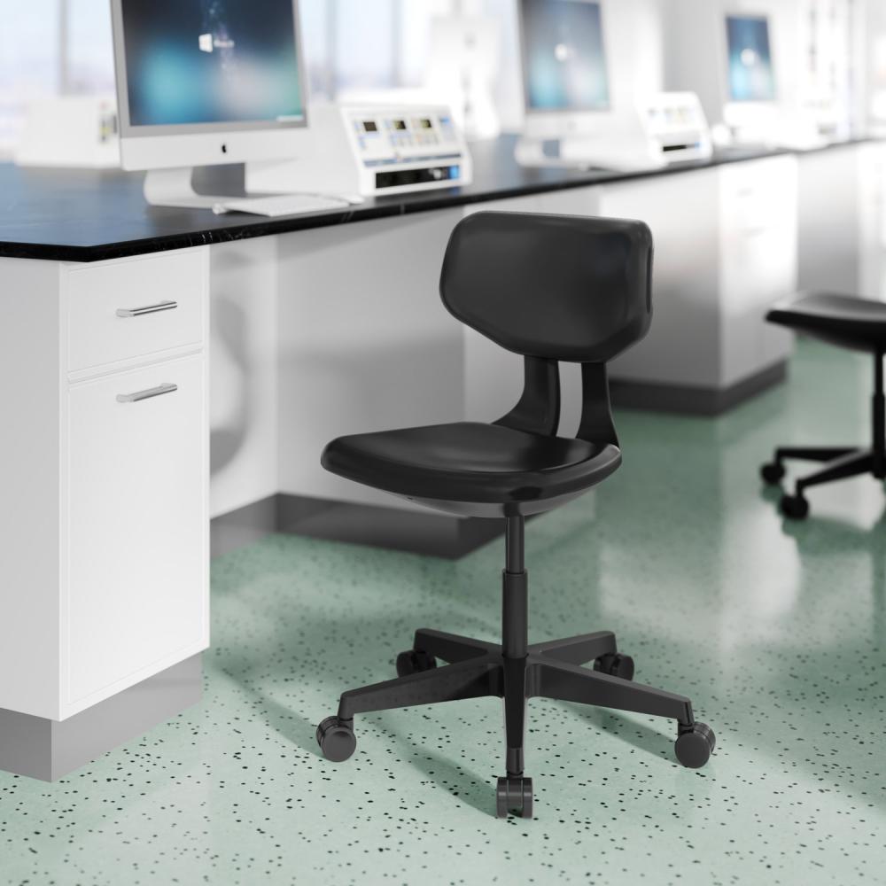 TEQLER | Laborrollhocker MILAN schwarz (T170712)