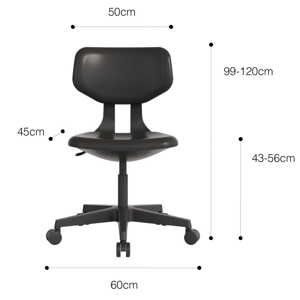 TEQLER | Laborrollhocker MILAN schwarz (T170712)