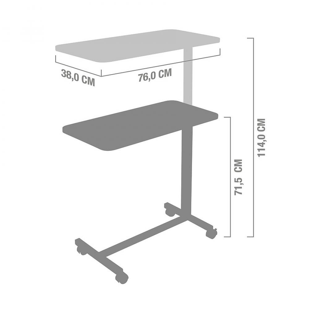 TEQLER | Beistelltisch Betttisch grau (T138295)