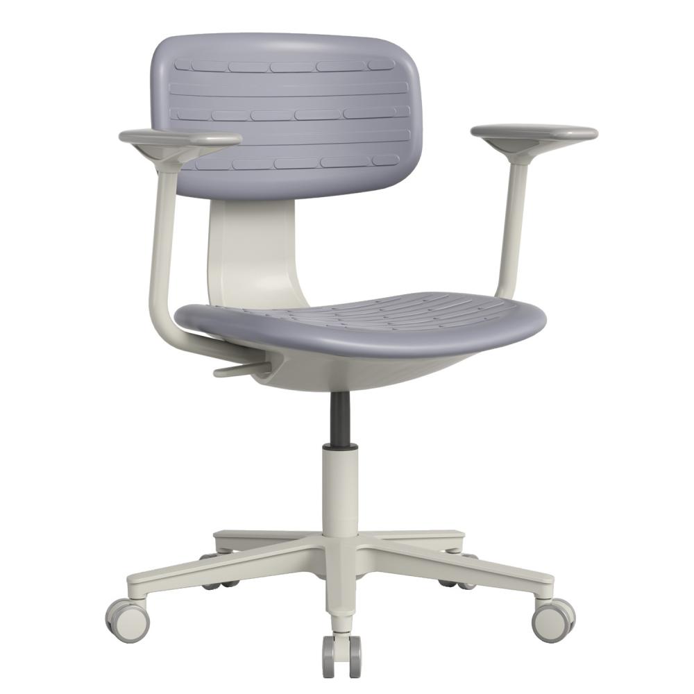 TEQLER | Laborstuhl NAPLES mit Armlehne grau (T170721)