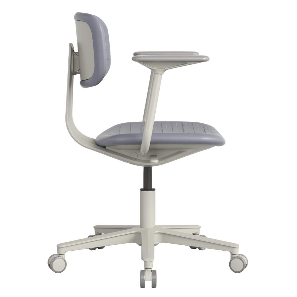 TEQLER | Laborstuhl NAPLES mit Armlehne grau (T170721)