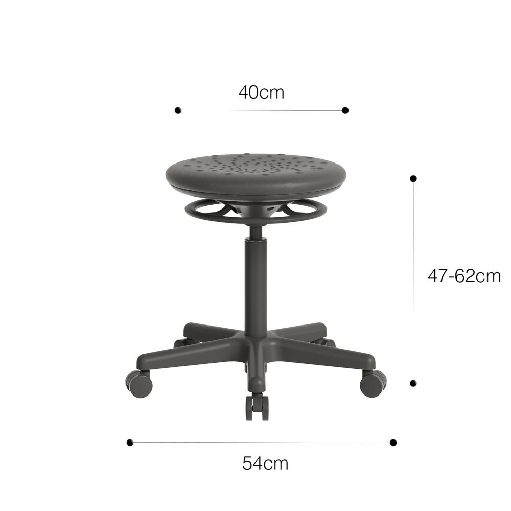 TEQLER | Laborrollhocker CATANIA schwarz (T170735)
