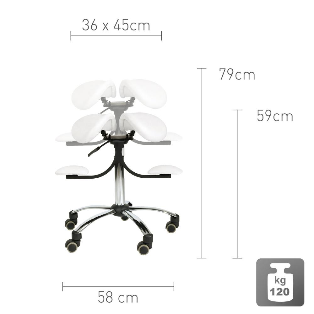 TEQLER | Sattelstuhl ErgoWork weiß (T170742)