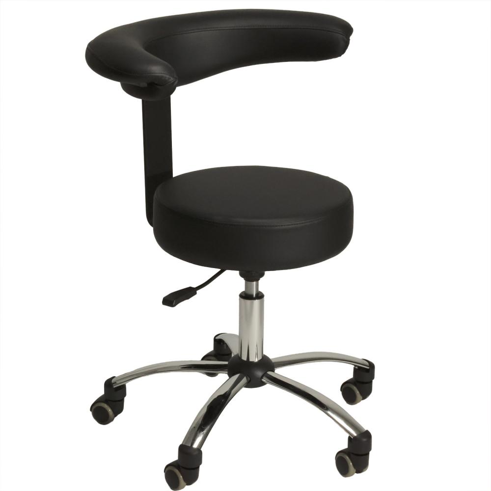 TEQLER | Multifunktions-Rollhocker mit Rückenlehne schwarz (T170743)