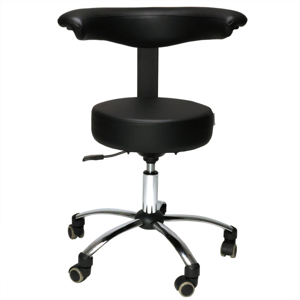 TEQLER | Multifunktions-Rollhocker mit Rückenlehne schwarz (T170743)