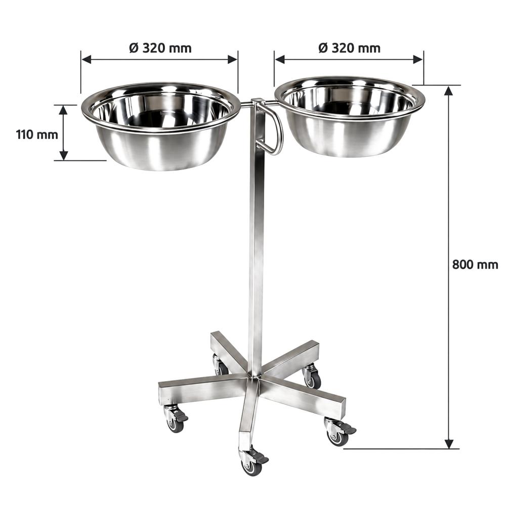 TEQLER | OP Edelstahl Schalenständer 2 Schalen (T171797)
