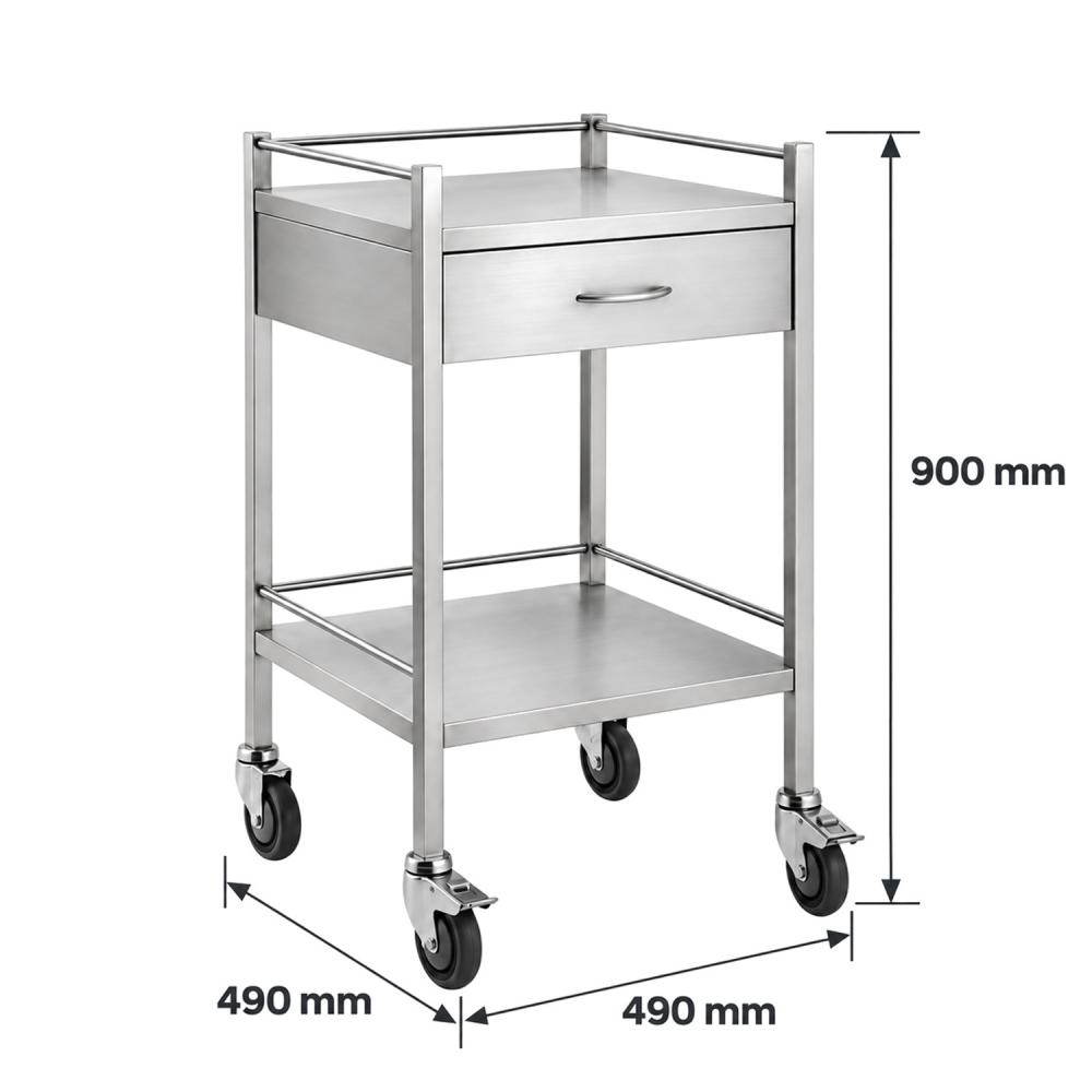 TEQLER | mobiler Edelstahl Schubladenwagen (T171806)