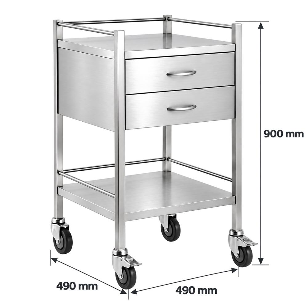 TEQLER | mobiler Edelstahl Schubladenwagen (T171807)