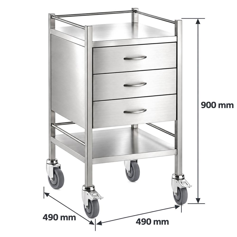 TEQLER | mobiler Edelstahl Schubladenwagen (T171808)