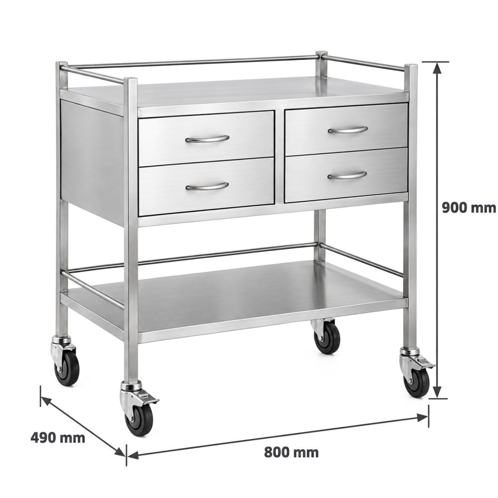 TEQLER | mobiler Edelstahl Vielzweckwagen (T171811)