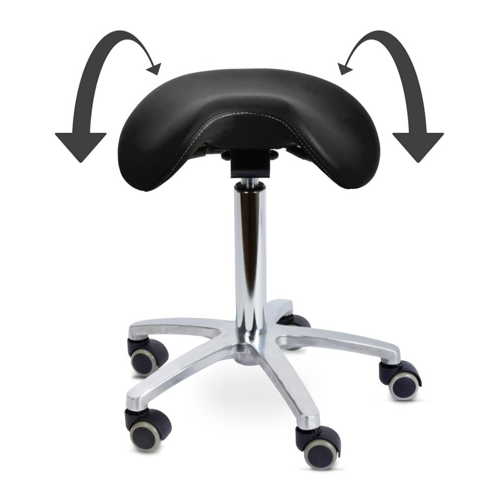 TEQLER | Drehhocker Sattelsitz schwarz (T140523schwarz)