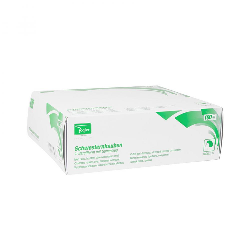 TEQLER | Schwesternhauben Barettfrom TEQLER, Surgical, T329501GN, OP-Hauben, Einweghauben, Schwesterhauben, Barettform, grün (T329501grün)