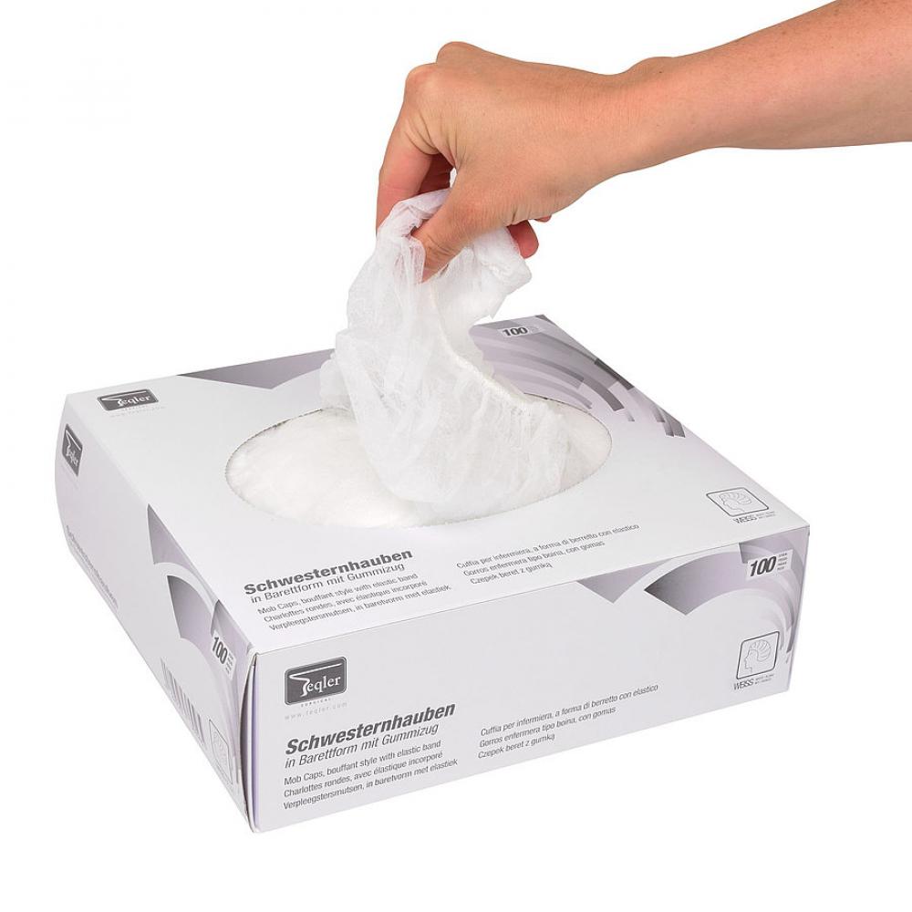 TEQLER | Schwesternhauben Barettfrom weiß (T329501weiss)