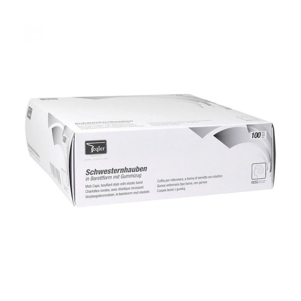 TEQLER | Schwesternhauben Barettfrom weiß (T329501weiss)