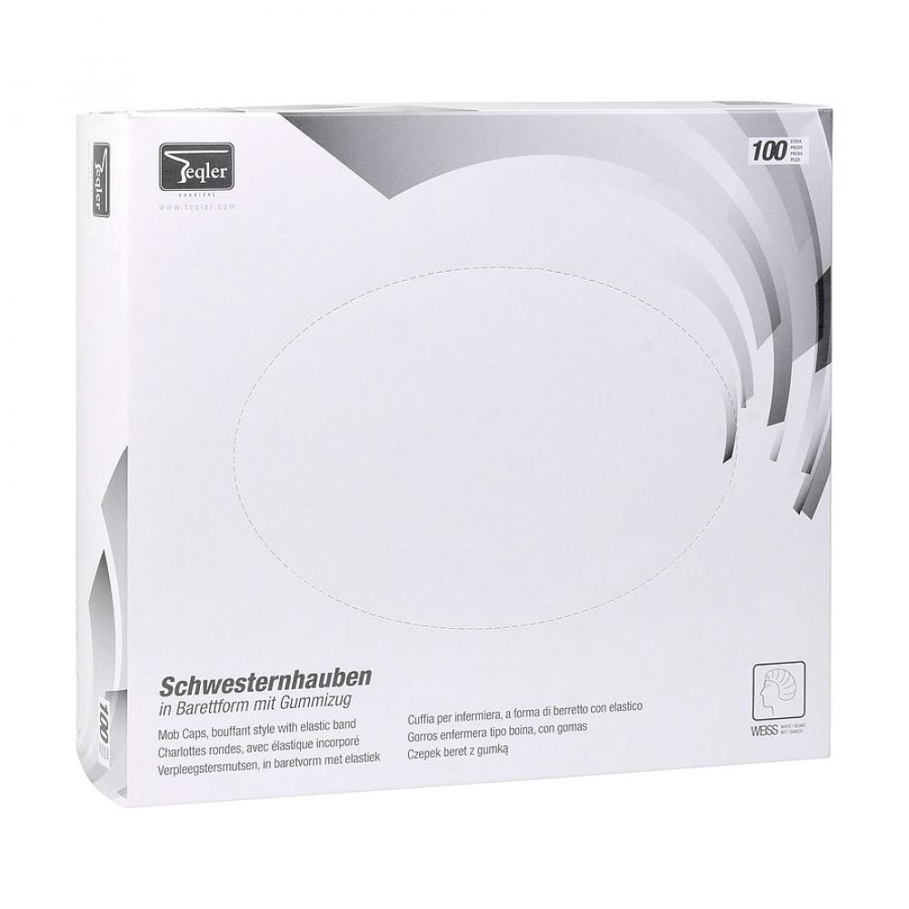 TEQLER | Schwesternhauben Barettfrom weiß (T329501weiss)