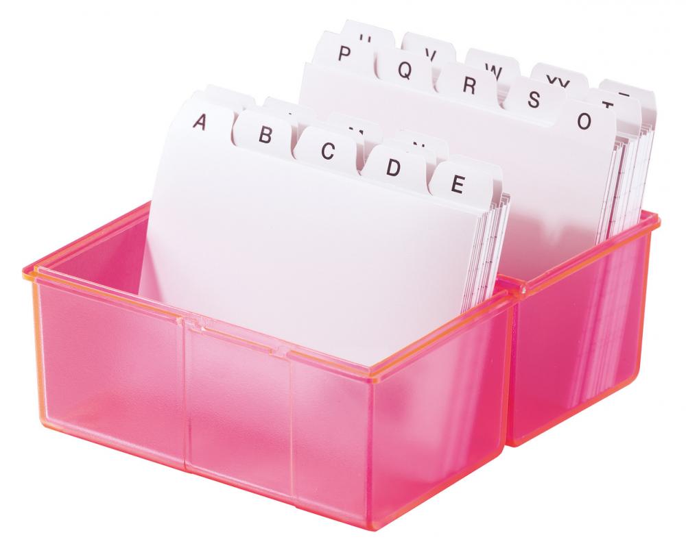 HAN Karteibox DIN A6 quer transluzent pink (400)