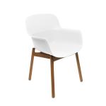 TEQLER | Besucherstuhl mit Armlehne weiß (T145816)