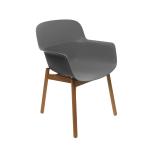 TEQLER | Besucherstuhl mit Armlehne grau (T145817)